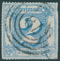 THURN Und TAXIS 49 O, 1866, 2 Sgr. Mittelblau, Nummernstempel 79 (WANFRIED), Feinst (2 Kleine Stellen Scherentrennung),  - Other & Unclassified