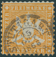 WÜRTTEMBERG 29 O, 1864, 18 Kr. Orangegelb, Feinst, Gepr. Thoma, Mi. 500.- - Sonstige & Ohne Zuordnung