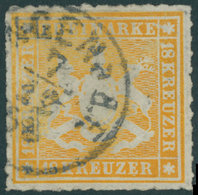 WÜRTTEMBERG 34 O, 1867, 18 Kr. Orangegelb, Feinst, Gepr. Pfenninger, Mi. 1000.- - Sonstige & Ohne Zuordnung