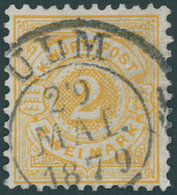 WÜRTTEMBERG 50 O, 1875, 2 M. Gelborange, Zentrischer K2 ULM, Pracht, Gepr. Thoma, Mi. 340.- - Sonstige & Ohne Zuordnung