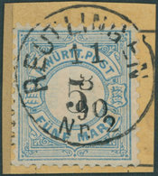 WÜRTTEMBERG 54 BrfStk, 1881, 5 M. Mittelgrünlichblau/schwarz, K1 REUTLINGEN, Prachtbriefstück, Mi. (200.-) - Sonstige & Ohne Zuordnung