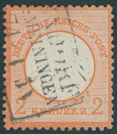 Dt. Reich 8 O, 1872, 2 Kr. Rötlichorange, Pracht, Befund Hennies, Mi. 400.- - Gebraucht