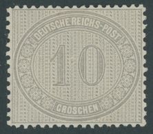 Dt. Reich 12 *, 1872, 10 Gr. Hellgraubraun, Falzrest, Pracht, Mi. 75.- - Gebraucht