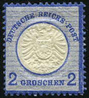 Dt. Reich 20 **, 1872, 2 Gr. Ultramarin, Postfrisch, Pracht, Mi. 100.- - Gebraucht