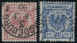 Dt. Reich 47ba,48ba O, 1890/2, 10 Pf. Lebhaftrosarot Und 20 Pf. Schwarzblau, 2 Werte Feinst, Gepr. Zenker, Mi. 150.- - Other & Unclassified