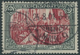 Dt. Reich 66IV O, 1900, 5 M. Reichspost, Type I, Nachmalung Nur Mit Deckweiß, Pracht, Gepr. Jäschke-L., Mi. 800.- - Other & Unclassified