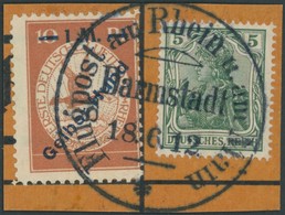 Dt. Reich IV BrfStk, 1912, 1 M. Auf 10 Pf. Gelber Hund, Prachtbriefstück, Mi. 200.- - Sonstige & Ohne Zuordnung