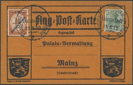 Dt. Reich IV BRIEF, 1912, 1 M. Auf 10 Pf. Gelber Hund Auf Flugpostkarte Mit Sonderstempel Darmstadt 19.6.12, Pracht - Sonstige & Ohne Zuordnung