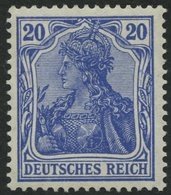 Dt. Reich 87IIc **, 1915, 20 Pf. Blauviolett Kriegsdruck, Pracht, Gepr. Jäschke-L., Mi. 55.- - Sonstige & Ohne Zuordnung
