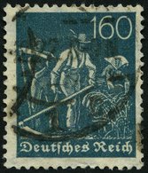Dt. Reich 190 O, 1922, 160 Pf. Schwärzlichgrautürkis, Wz. 2, Normale Zähnung, Pracht, Gepr. Dr. Düntsch, Mi. 220.- - Gebraucht