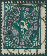 Dt. Reich 209PY O, 1922, 50 M. Schwarzbläulichgrün, Wz. Kreuzblüten, Stempel HILDESHEIM, Pracht, Fotoattest Dr. Oechsner - Gebraucht