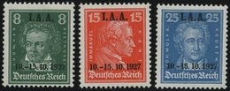 Dt. Reich 407-09 **, 1927, I.A.A., Prachtsatz, Gepr. D. Schlegel, Mi. 240.- - Sonstige & Ohne Zuordnung