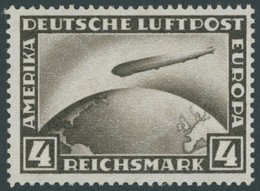 Dt. Reich 424 **, 1928, 4 RM Graf Zeppelin, Postfrisch, Pracht, Gepr. Peschl, Mi. 150.- - Sonstige & Ohne Zuordnung