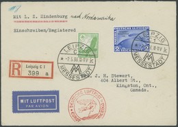 Dt. Reich 497 BRIEF, 1933, 2 RM Chicagofahrt Mit Zusatzfrankatur Auf Zeppelin-Einschreibbrief, Pracht - Other & Unclassified