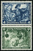 ZUSAMMENDRUCKE SK 19 *, 1933, Wagner 4 + 6, Falzrest, Pracht, Mi. 70.- - Zusammendrucke