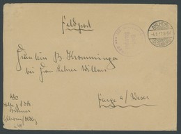 ZEPPELINPOST - MILITÄRLUFTSCHIFFAHRT 4.9.1917, L 41 Marine Zeppelin (Werft-Nr. 79), Feldpostbrief Mit Briefstempel III.  - Luft- Und Zeppelinpost