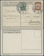 ZEPPELINPOST 10 BRIEF, 1912, 10 Pf. Flp. Am Rhein Und Main Auf Farbiger Flugpostkarte Jagdschloss Wolfsgarten Mit 5 Pf.  - Airmail & Zeppelin