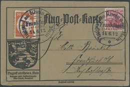 ZEPPELINPOST 11 BRIEF, 1912, 20 Pf. Flp. Am Rhein Und Main Auf Orts-Flugpostkarte Graubraun Mit 20 Pf. Zusatzfrankatur,  - Luft- Und Zeppelinpost