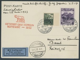 ZULEITUNGSPOST 207A BRIEF, Liechtenstein: 1933, Italienfahrt, Abgabe Livorno, Prachtkarte - Zeppelins