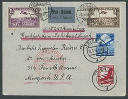 ZULEITUNGSPOST 410 BRIEF, Luxemburg: 1936, 2. Nordamerikafahrt, Luxemburg/DR Mischfrankatur, Prachtbrief - Zeppelins