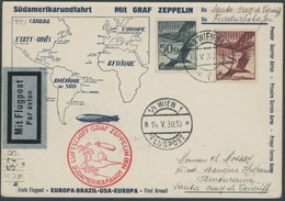 ZULEITUNGSPOST 57J BRIEF, Österreich: 1930, Südamerikafahrt, Bis Praia, Frankiert U.a. Mit Mi.Nr. 485, Prachtkarte - Zeppelins
