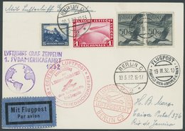 ZULEITUNGSPOST 138 BRIEF, Österreich: 1932, 1. Südamerikafahrt, Anschlussflug Ab Berlin, Prachtkarte, R! - Zeppelins
