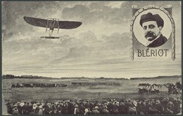ALTE ANSICHTSKARTEN 1909, Kölner Flugwoche, Offizielle Festpostkarte Mit Portraiteindruck Blériot, Rückseitiger Vignette - Other & Unclassified