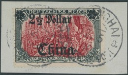 DP CHINA 37 BrfStk, 1905, 21/2 D. Auf 5 M., Ohne Wz., üblich Gezähnt, Prachtbriefstück, Mi. 380.- - Deutsche Post In China