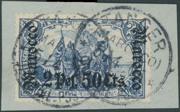 DP IN MAROKKO 31 BrfStk, 1905, 2 P. 50 C. Auf 2 M., Ohne Wz., Pracht, Gepr. Bothe, Mi. (180.-) - Deutsche Post In Marokko