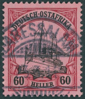 DEUTSCH-OSTAFRIKA 37 O, 1906, 60 H. Dunkelrötlichkarmin/schwarz Auf Mattrosarot, Mit Wz., Pracht, Mi. 240.- - Deutsch-Ostafrika