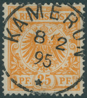 KAMERUN V 49 O, 1895, 25 Pf. Orange, Idealer Zentrischer Stempel KAMERUN, Kabinett - Kamerun
