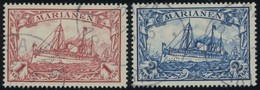 MARIANEN 16/7 O, 1901, 1 M. Rot Und 2 M. Schwärzlichblau, 2 Prachtwerte, Mi. 195.- - Mariana Islands