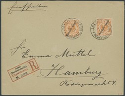 MARSHALL-INSELN 11 BRIEF, 1901, 2x 25 Pf. Orange Auf Einschreibbrief (Einfeldt Nr. 5) Von JALUIT Nach Hamburg, Leichte K - Marshall Islands