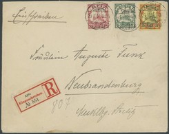 SAMOA 8/9,11 BRIEF, 1901, 5, 10 Und 25 Pf. Kaiseryacht Auf Einschreibbrief (Einfeldt Nr. 4) Von APIA Nach Neubrandenburg - Samoa