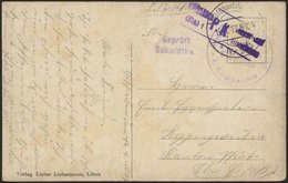 DT. FP IM BALTIKUM 1914/18 K.D. FELDPOSTSTATION NR. 280 **, 15.1.17, Auf Farbiger Ansichtskarte (Libau-Anlagen) In Das O - Lettland