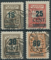 MEMELGEBIET 234-37 O, 1923, 15 - 60 C. Memelland, 60 C. Rechter Oberer Eckzahn Gering Kürzer, Sonst Einwandfreier Pracht - Memelgebiet 1923