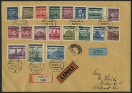 BÖHMEN UND MÄHREN 1-19 BRIEF, 1939, Kopfbilder Und Landschaften Auf überfrankiertem Echt Gelaufenen Eil-Einschreibbrief  - Unused Stamps