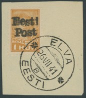 ELWA 1Y BrfStk, 1941, 1 K. Schwärzlichorange, Mit Wz., Prachtbriefstück, RR!, Auflage Nur 50!, Fotoattest Löbbering, Mi. - Besetzungen 1938-45