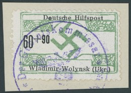 UKRAINE 28 BrfStk, 1944, 60 Pf. Wladimir-Wolynsk Auf Briefstück, Feinst, Gepr. Zirath, Mi. 150.- - Besetzungen 1938-45