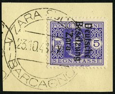 ZARA-PORTOMARKEN P 11III BrfStk, 1943, 5 L. Violett, Type III, Prachtbriefstück, Fotoattest Krischke: Die Auflage Beträg - Deutsche Bes.: Zara