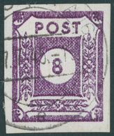 OST-SACHSEN 44c O, 1945, 8 Pf. Lebhaftgrauviolett, Pracht, Gepr. Kunz, Mi. 80.- - Other & Unclassified