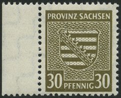 PROVINZ SACHSEN 83Xb **, 1945, 30 Pf. Bräunlicholiv, Wz. 1X, Pracht, Gepr. Ströh, Mi. 80.- - Other & Unclassified