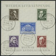 THÜRINGEN Bl. 3A O, 1946, Block Nationaltheater, Ungezähnt, Pracht, Mi. 80.- - Altri & Non Classificati