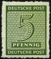 WEST-SACHSEN 116CY *, 1945, 5 Pf. Roßwein, Durchstochen 10, Wz. 1Y, Falzrest, Pracht, Gepr. Zierer - Sonstige & Ohne Zuordnung