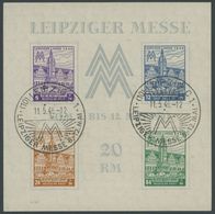 WEST-SACHSEN Bl. 5Ya O, 1946, Block Leipziger Messe, Wz. 1Y, Sonderstempel, Feinst, Gepr. Dr. Jasch, Mi. 350.- - Sonstige & Ohne Zuordnung