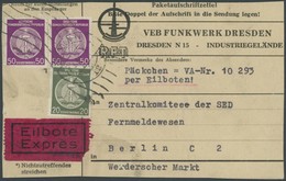 DIENSTMARKEN A D 40yAY Paar BRIEF, 1960, 50 Pf. Dunkelpurpur, Wz. 3Y, Gefasertes Papier, 2x Auf Portogerechtem Eil-Paket - Sonstige & Ohne Zuordnung