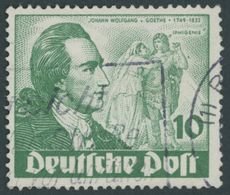 BERLIN 61I O, 1949, 10 Pf. Goethe Mit Abart Farbfleck Neben Rechtem Unterarm Des Darstellers, üblich Gezähnt Pracht, Mi. - Sonstige & Ohne Zuordnung