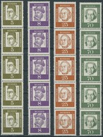 ROLLENMARKEN 199,201,05,10R **, 1961, 5, 8, 25 Und 70 Pf. Bedeutende Deutsche, Je In Fünferstreifen, Pracht, Mi. 82.20 - Roller Precancels