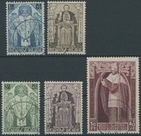BELGIEN 337-41 O, 1932, 1.75 - 10 Fr. Kardinal Mercier, 5 Prachtwerte, Mi. 540.- - Other & Unclassified