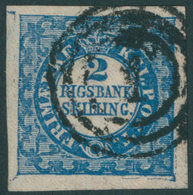 DÄNEMARK 2II O, 1852, 2 RBS Thiele, Pracht, Mi. 900.- - Gebraucht